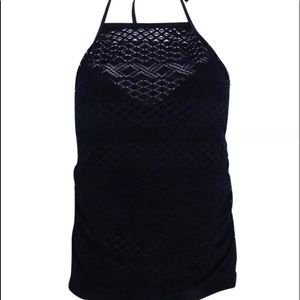 Island Escape High Neck Tankini 6 Shirred Black